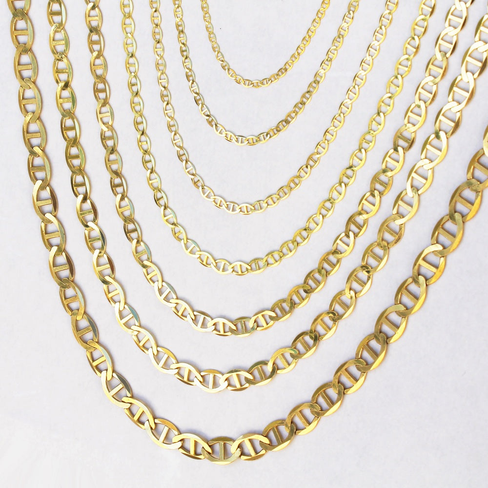 Joule Shop 10K Solid Yellow Gold Mariner Link Chain Necklace