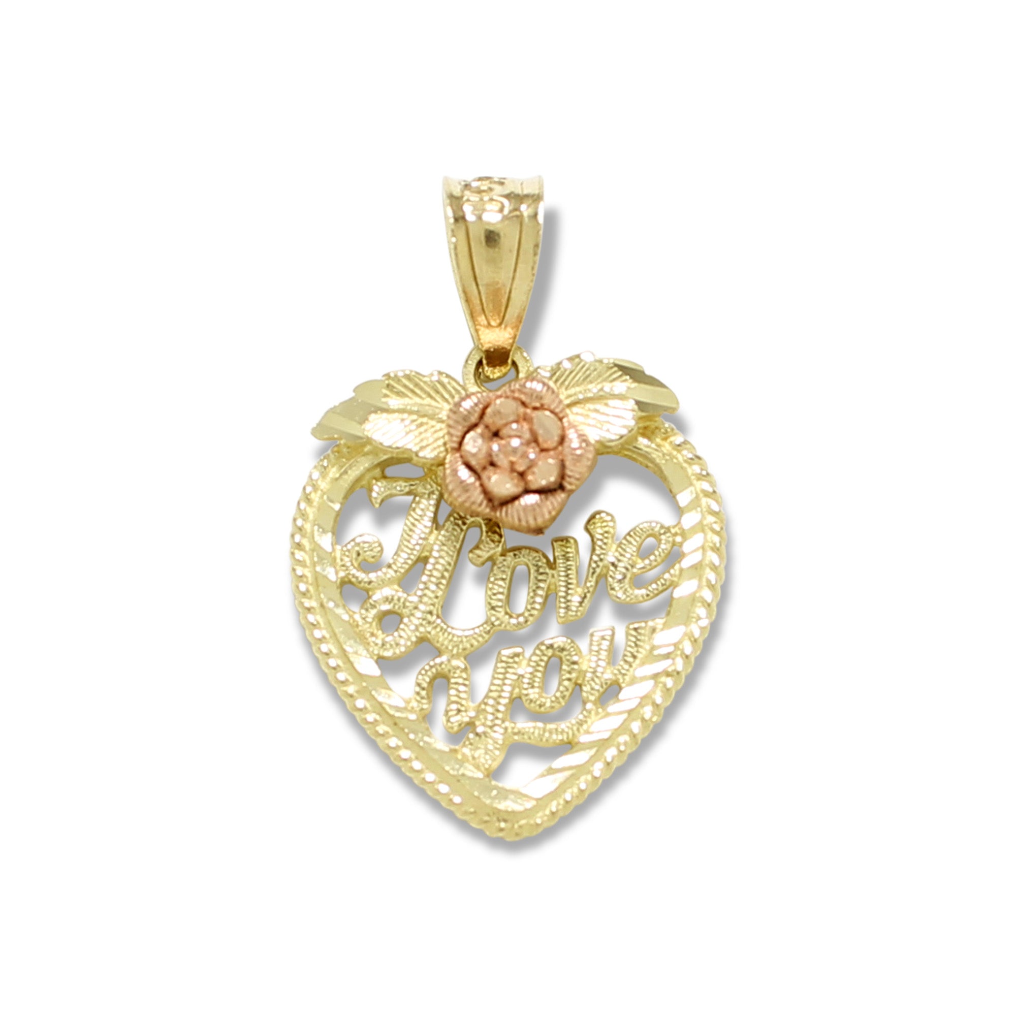 I Love You Studded Heart Necklace Set, Gold – Mvintage