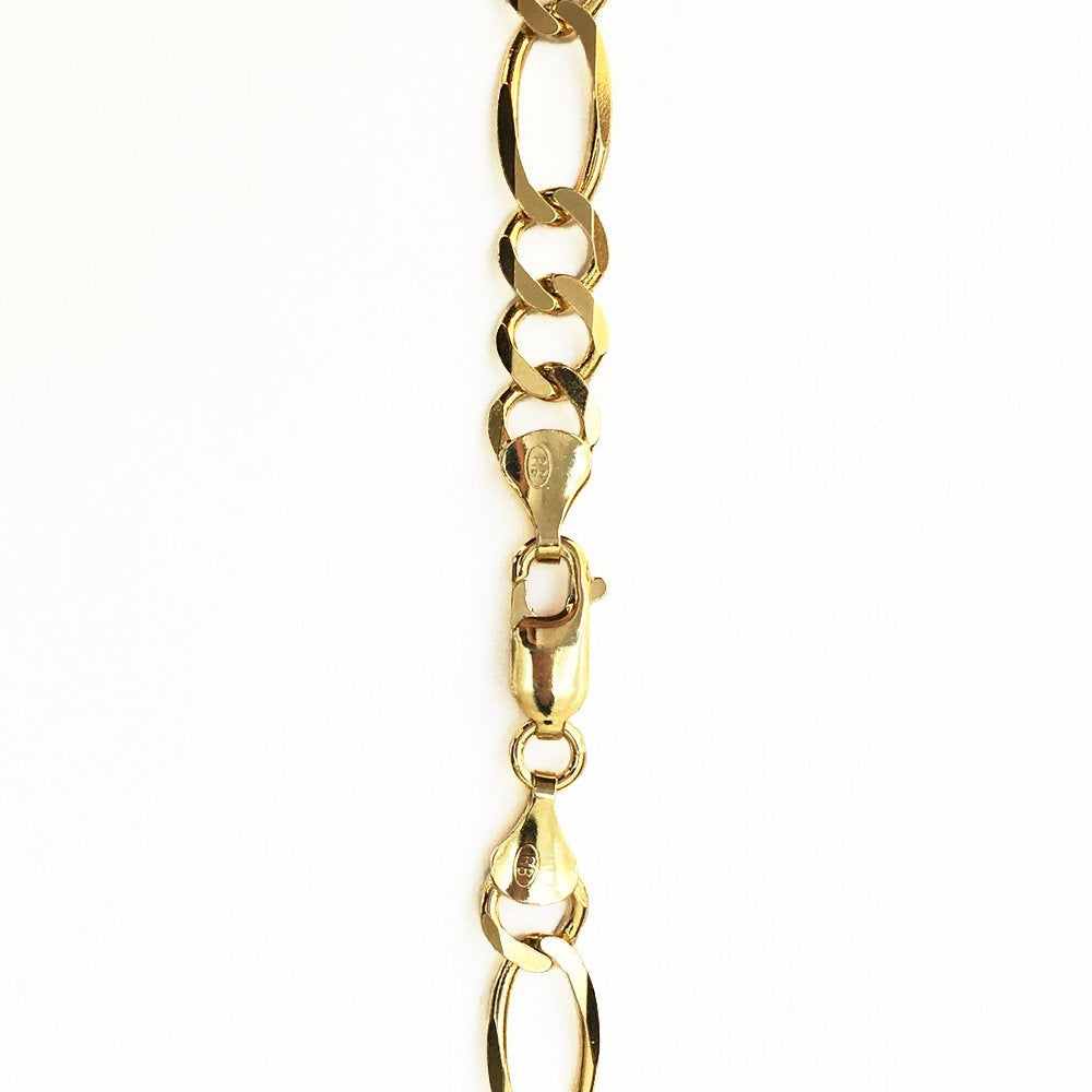 Joule Shop 14K Solid Yellow Gold Figaro Link Chain Necklace