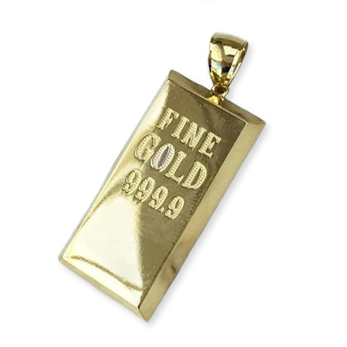 Fine Gold Bar Pendant - 10K